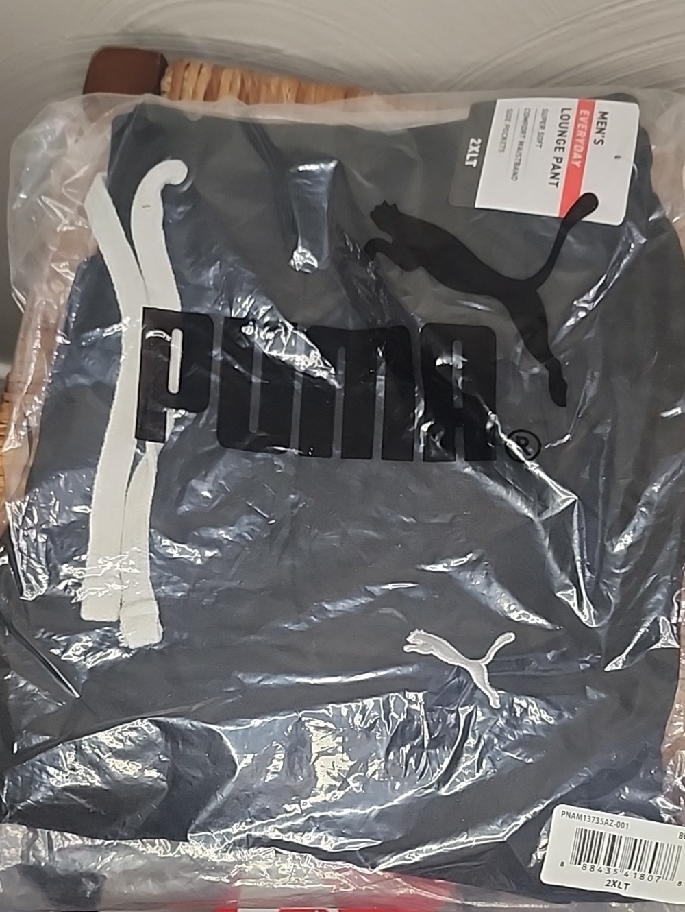 Puma Men's Hoodie Pullover - Dark Gray with White Drawcords